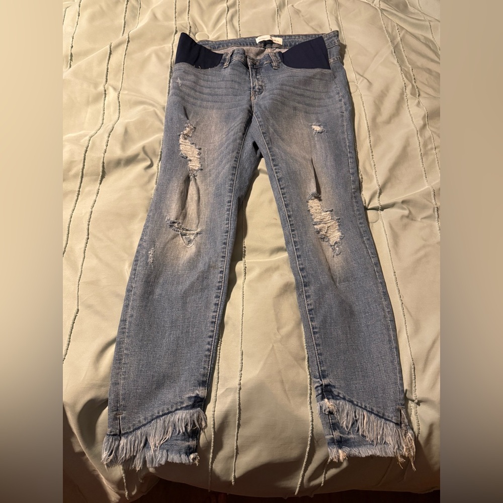 Distressed Blue Jeans
